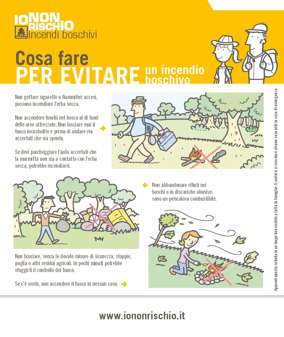 Rischio incendio boschivo. Informazioni alla popolazione