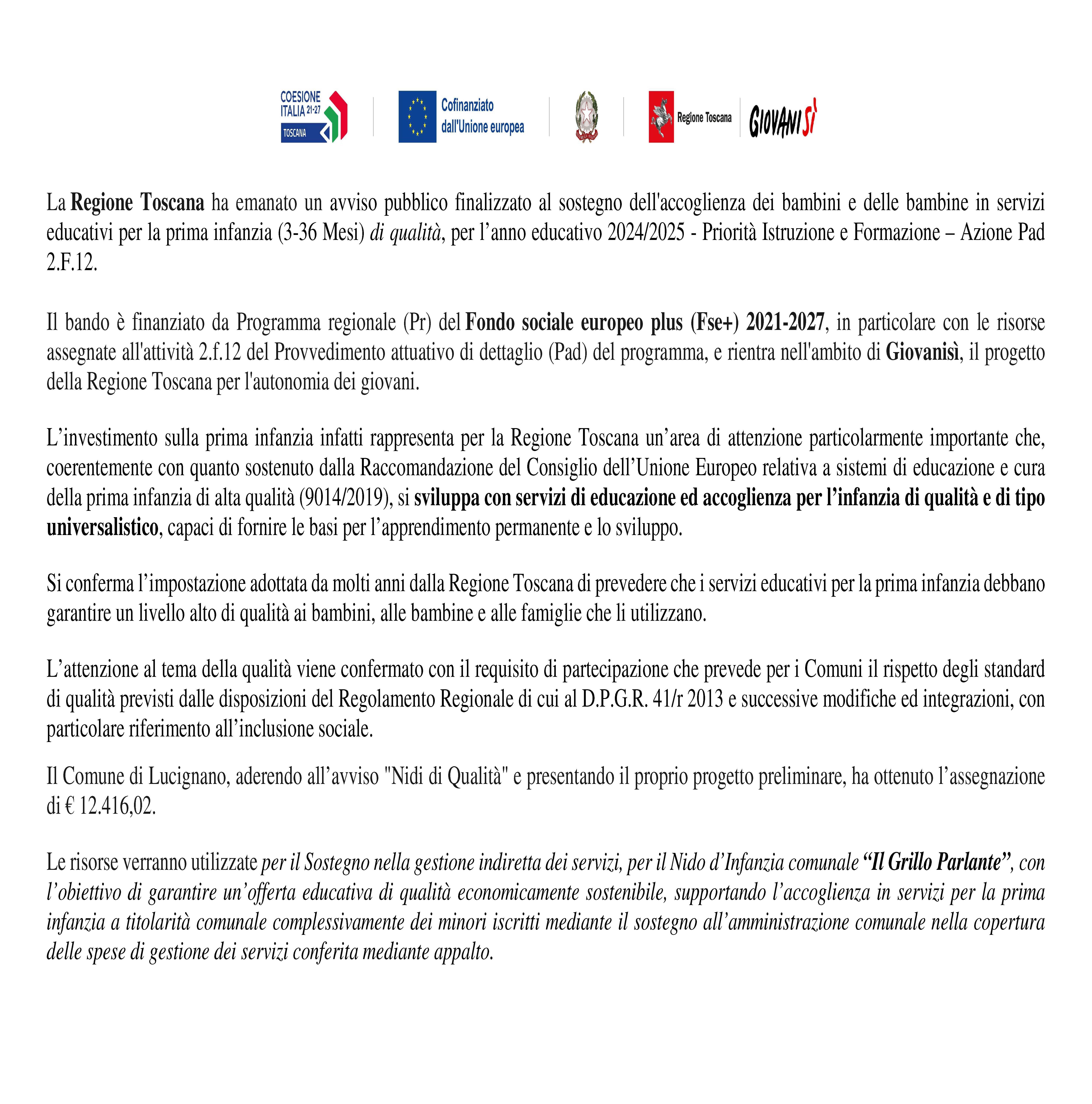 Nidi di qualità 2024 2025